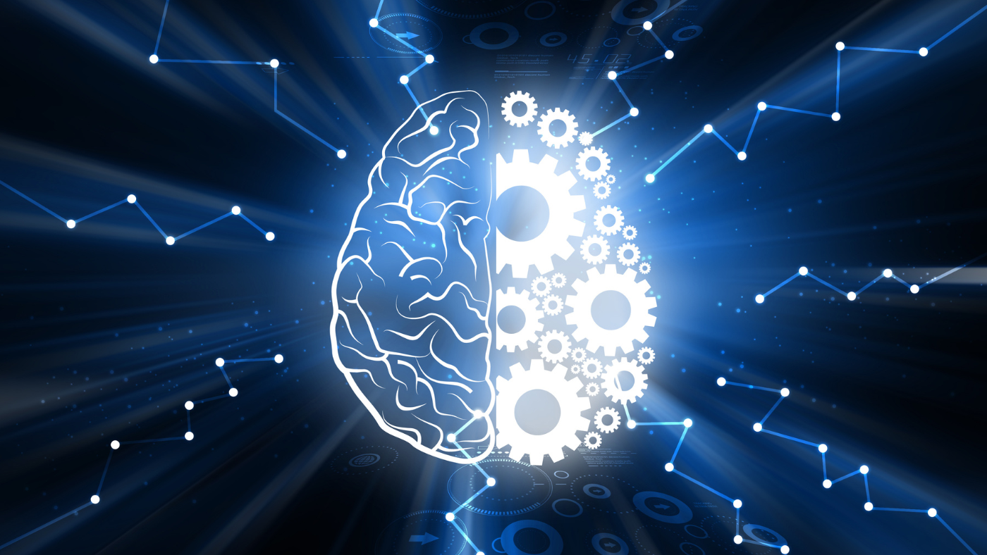 Centro de datos con representación conceptual de redes neuronales